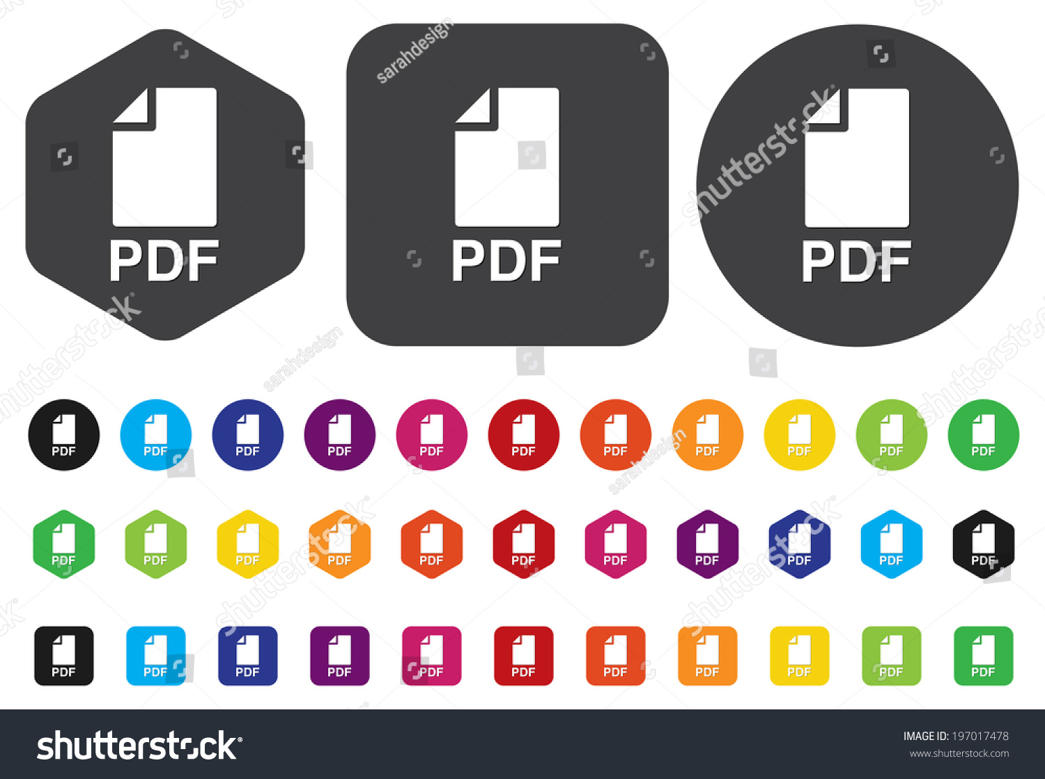 Pdf Icon Stock Vector Illustration 197017478 : Shutterstock