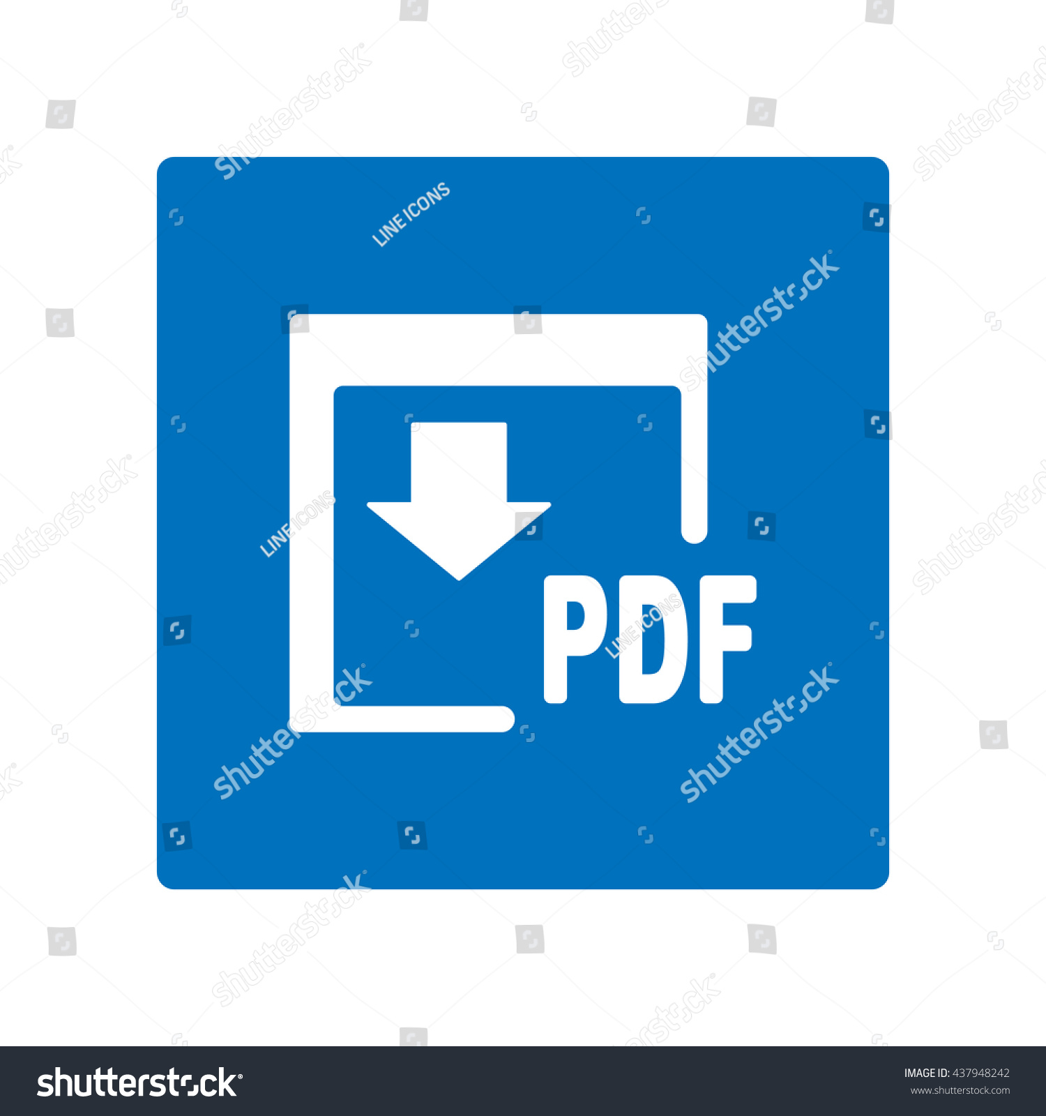 Pdf Icon Flat Design Style Stock Vector (Royalty Free) 437948242 ...