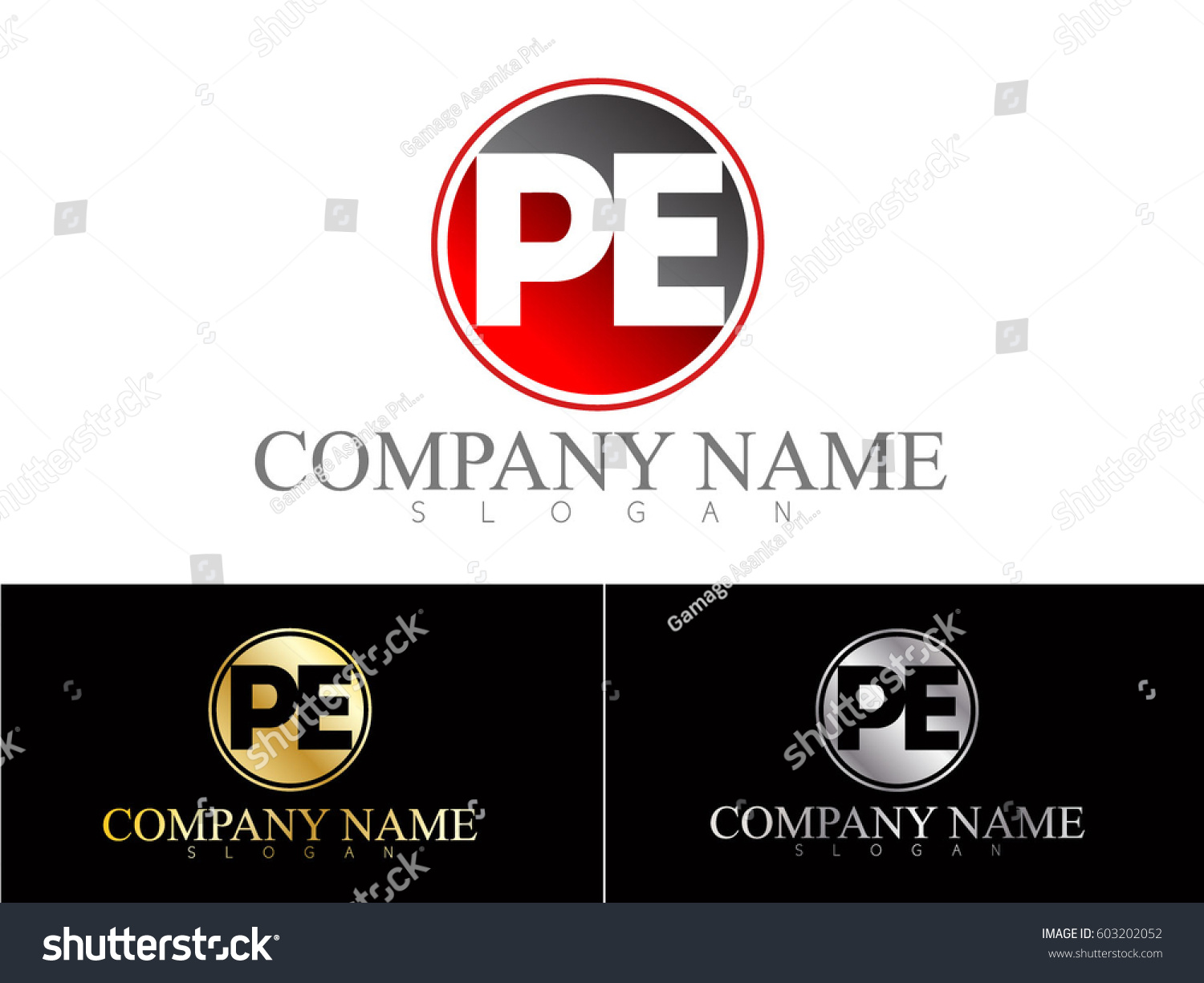 Pe Logo Design Stock Vector (Royalty Free) 603202052