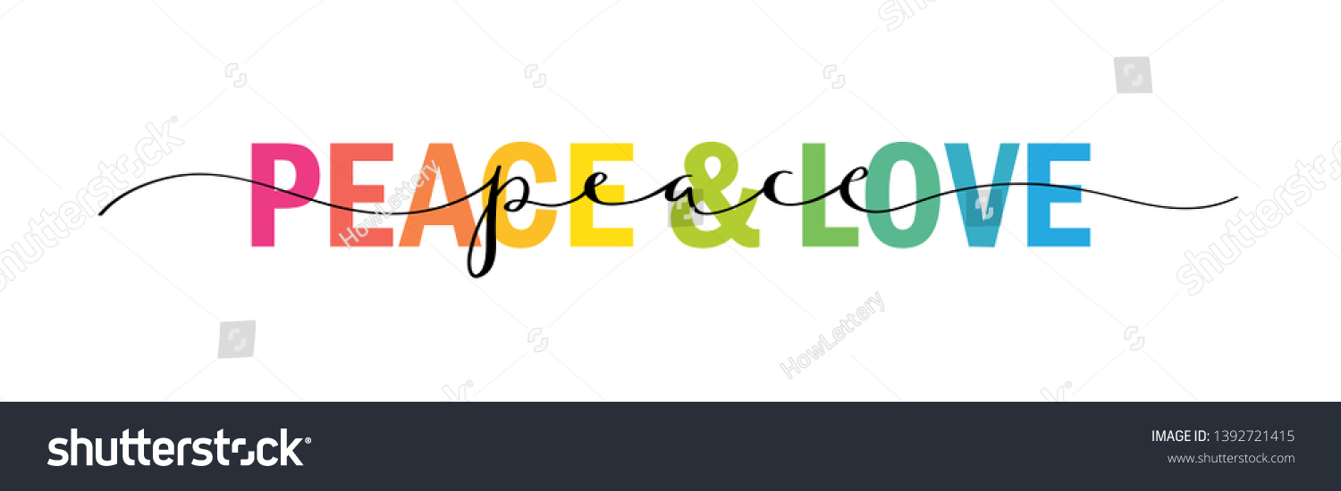 Peace Love Mixed Typography Banner Brush Stock Vector (Royalty Free ...