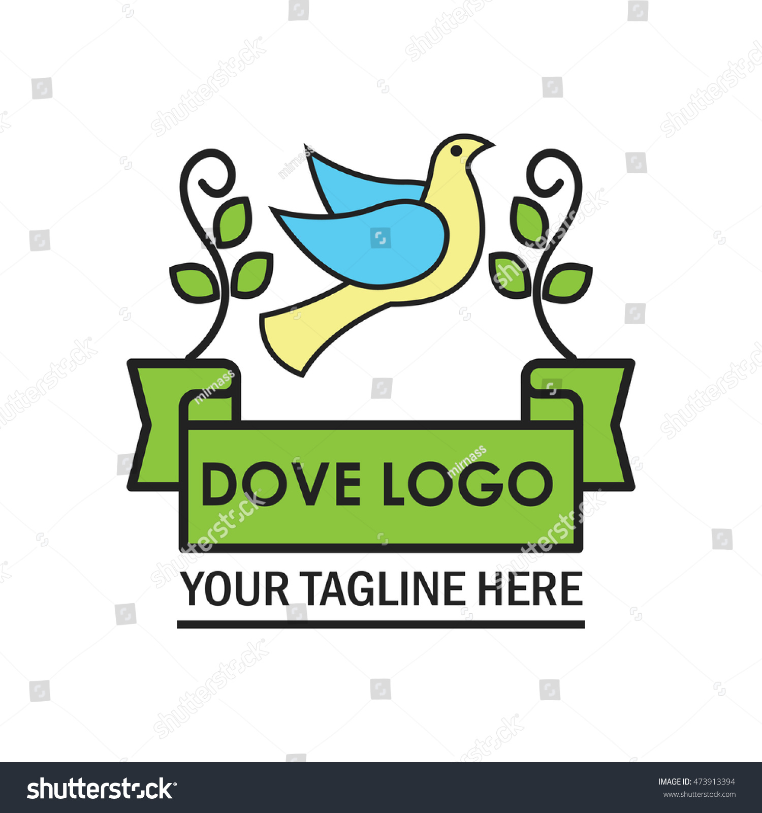 peace dove logo design template stock vector royalty free