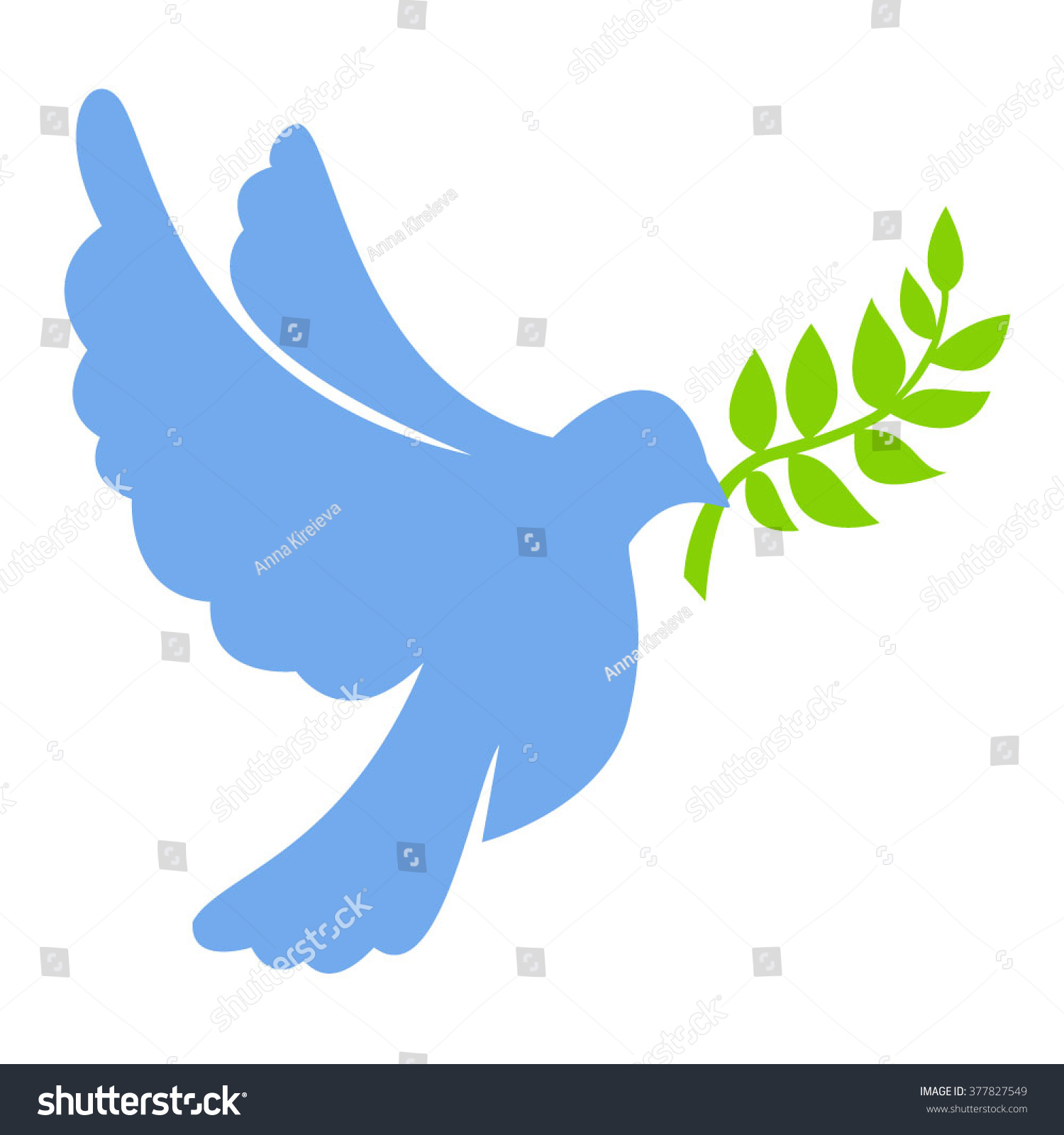 Peace Dove Olive Branch Stock Vector (Royalty Free) 377827549