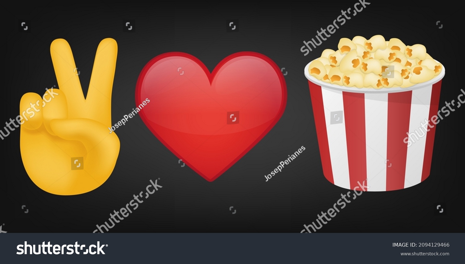 SVG of Peace Love and Popcorn Illustration Emoji Design. Motivational Quote Emoticon Vector Symbol. svg