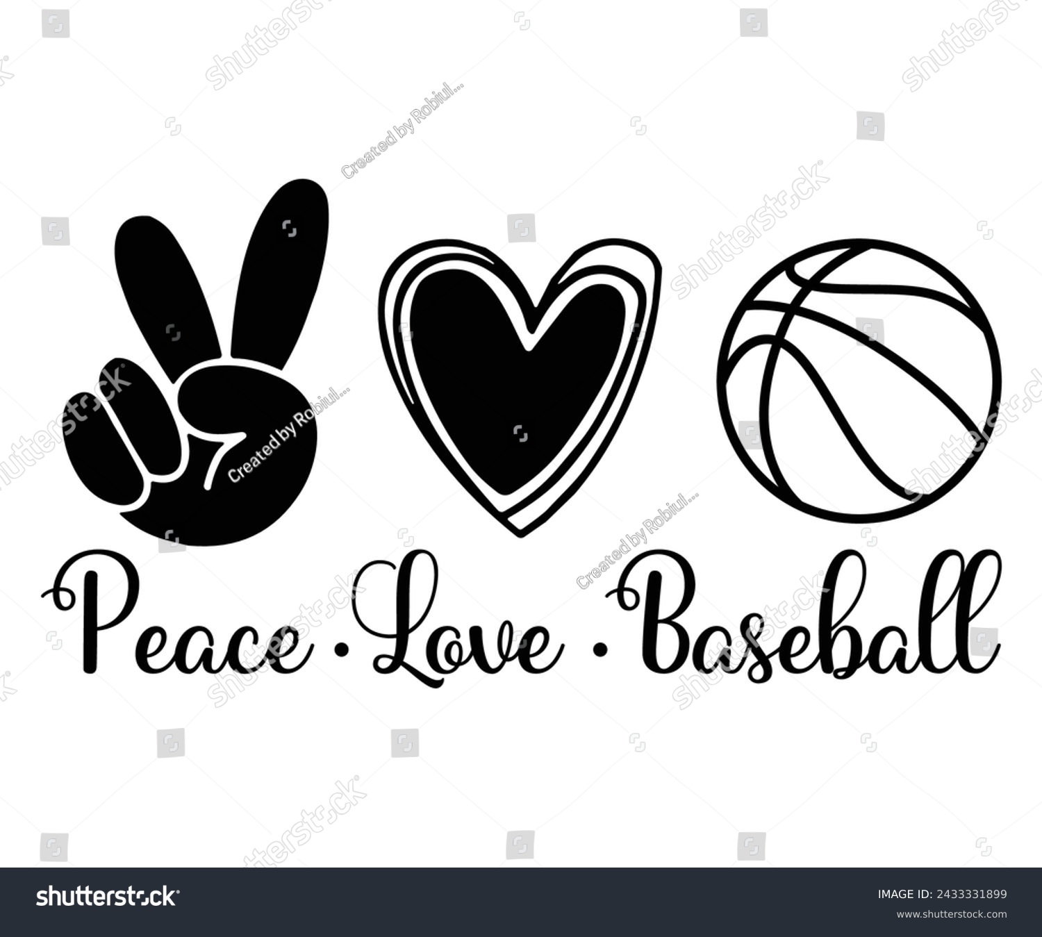 SVG of Peace love baseball, Baseball Mom Shirt Svg,Sports Dad, Baseball Day Shirt Svg,Baseball Team Shirt, Game Day  Women, Funny Baseball Shirt Svg,Gift for Mom, Cut File, Eps File svg