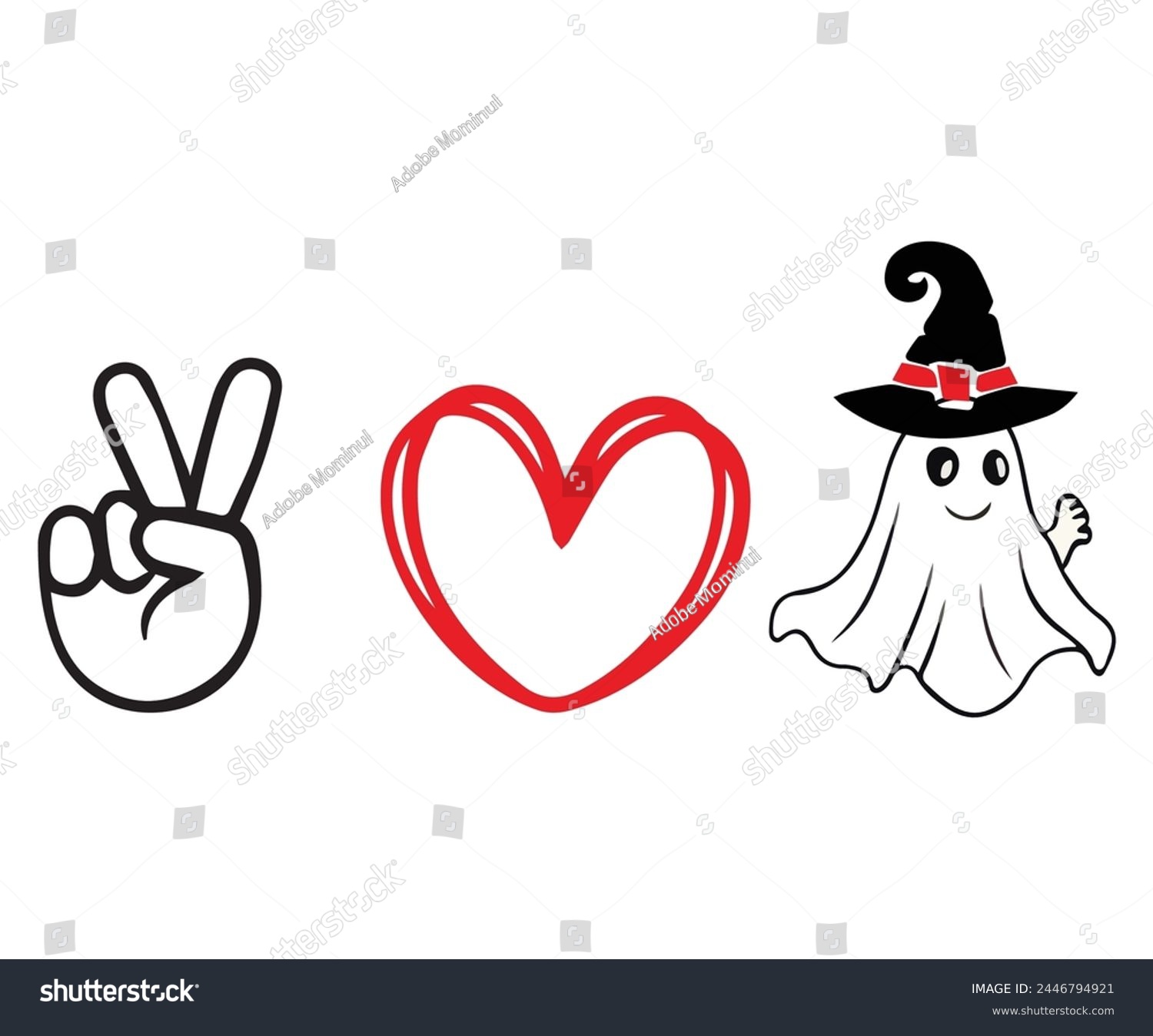 SVG of Peace Love Boo Halloween Svg,Typography,Halloween Quotes,Witches Svg,Halloween Party,Halloween Costume,Halloween Gift,Funny Halloween,Spooky Svg,Funny T shirt,Ghost Svg,Cut file svg