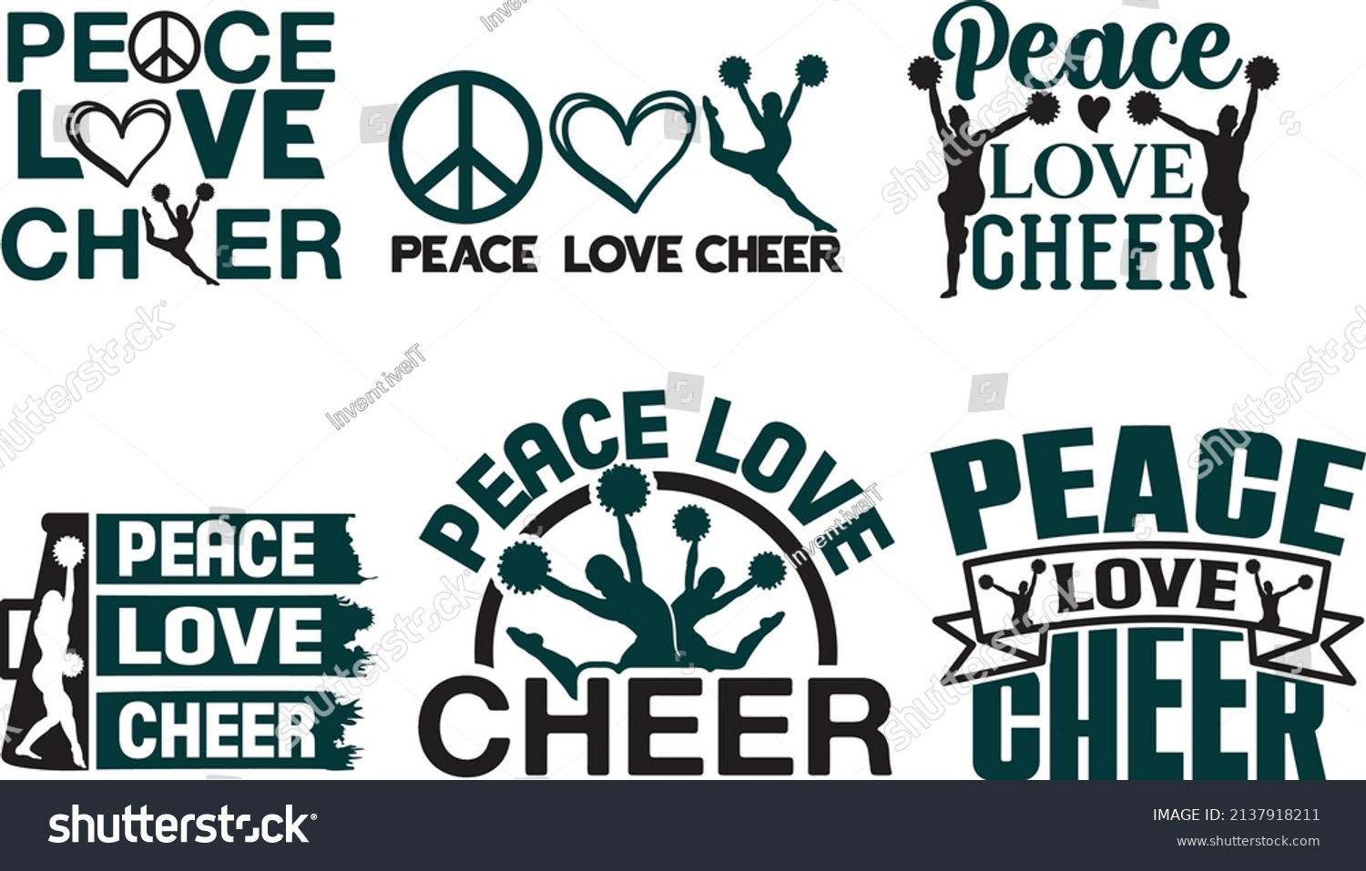 SVG of Peace Love Cheer Holiday Printable Vector Illustration svg