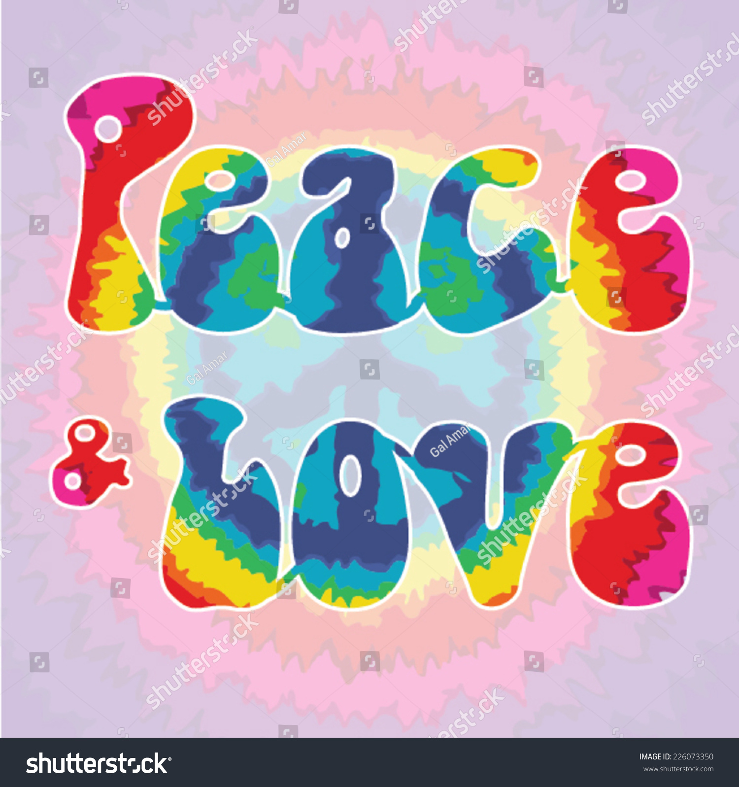 Peace & Love - Hippie Style Stock Vector Illustration 226073350 ...