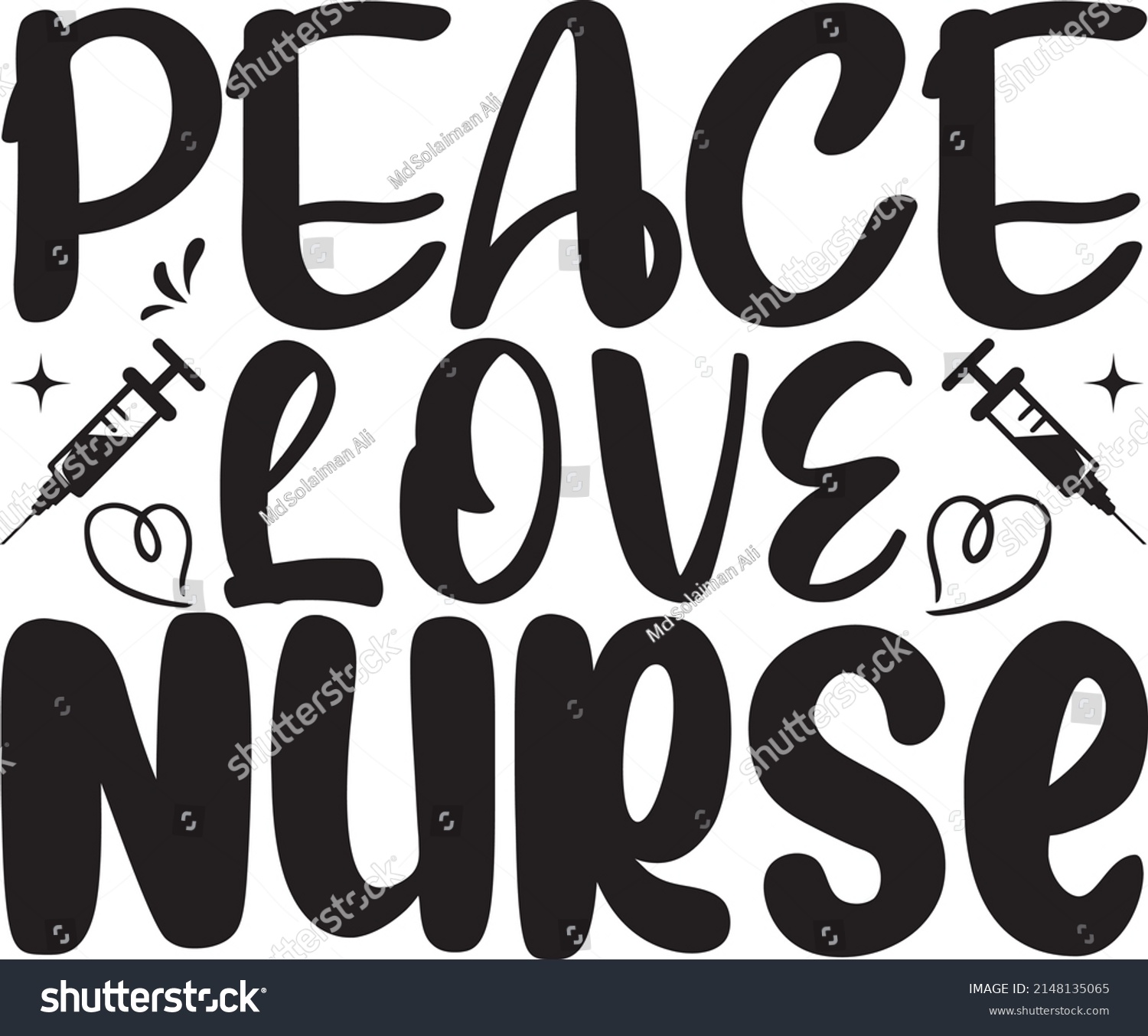 SVG of Peace Love Nurse, Nurse Svg Design, Vector File. svg