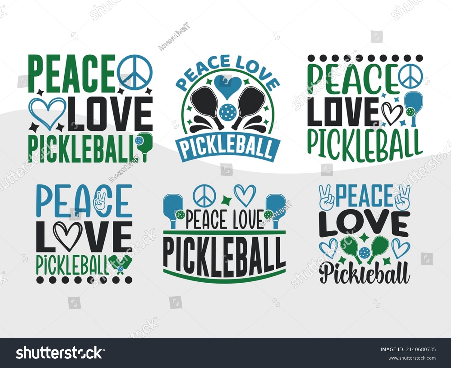 SVG of Peace Love Pickleball Printable Vector Illustrationb svg