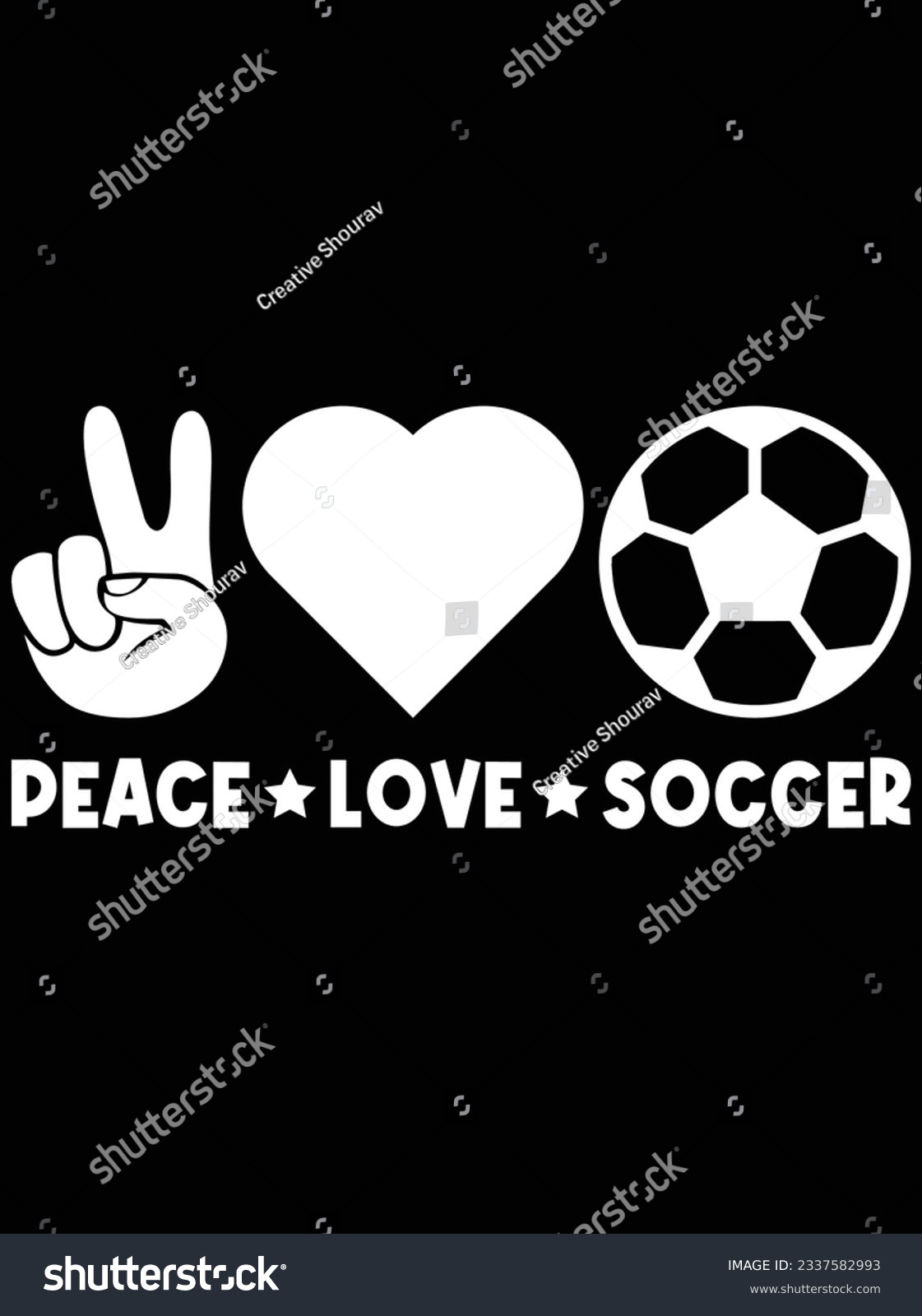 SVG of Peace love soccer vector art design, eps file. design file for t-shirt. SVG, EPS cuttable design file svg
