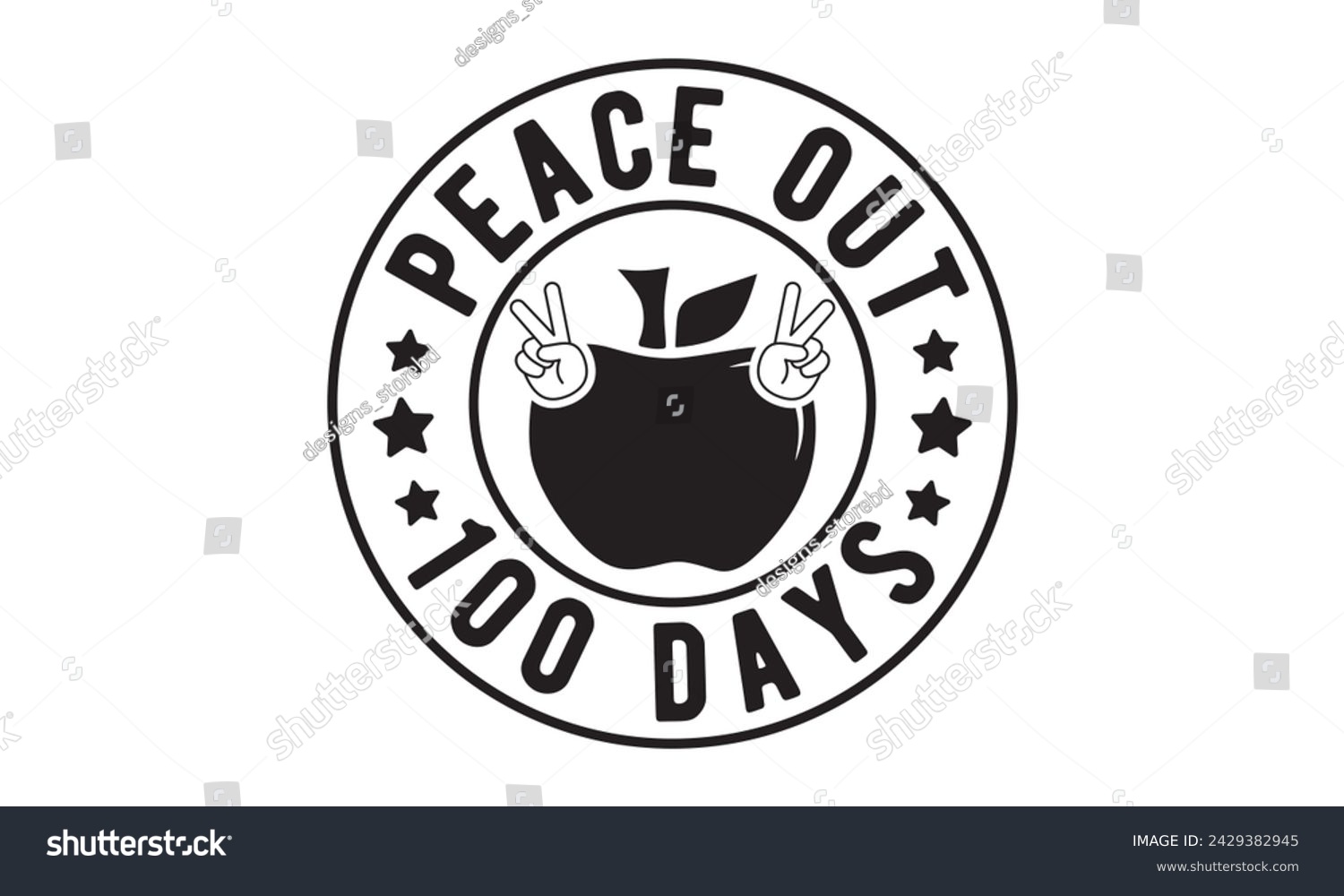 SVG of Peace out 100 days,100 Days of school svg,Teacher svg,t-shirt design,Retro 100 Days svg,funny 100 Days Of School svg,Printable Vector Illustration,Cut Files Cricut,Silhouette,png,Laser cut svg
