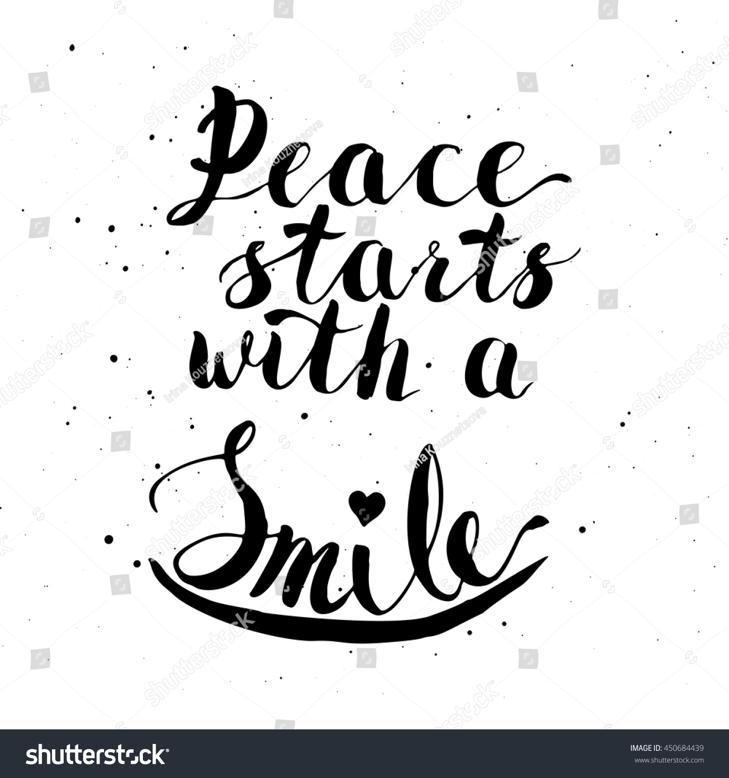 Download Peace Starts Smile Mother Teresas Quote Stock Vector 450684439 - Shutterstock