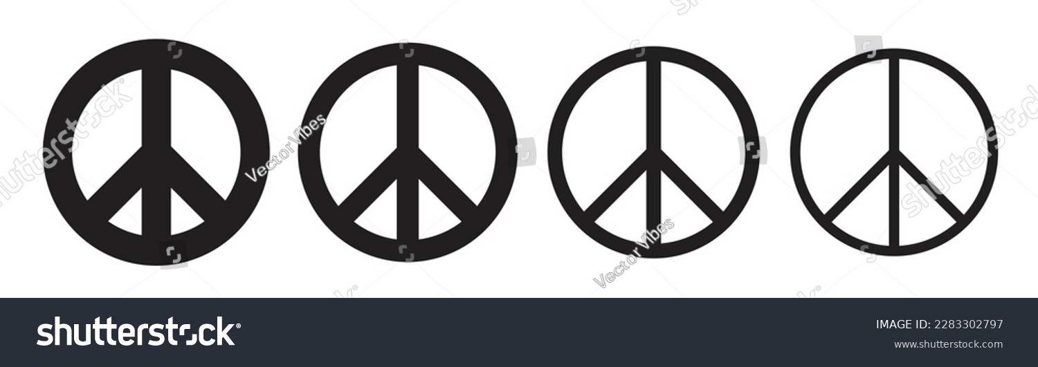 SVG of Peace symbol vector illustration. Black and white circle international peace icon for anti war  or nuclear disarmament. american style vector. svg
