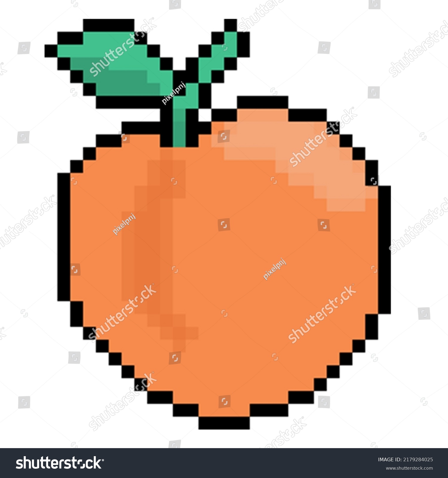 Peach Pixel Art 32 Bit Stock Vector (Royalty Free) 2179284025 ...