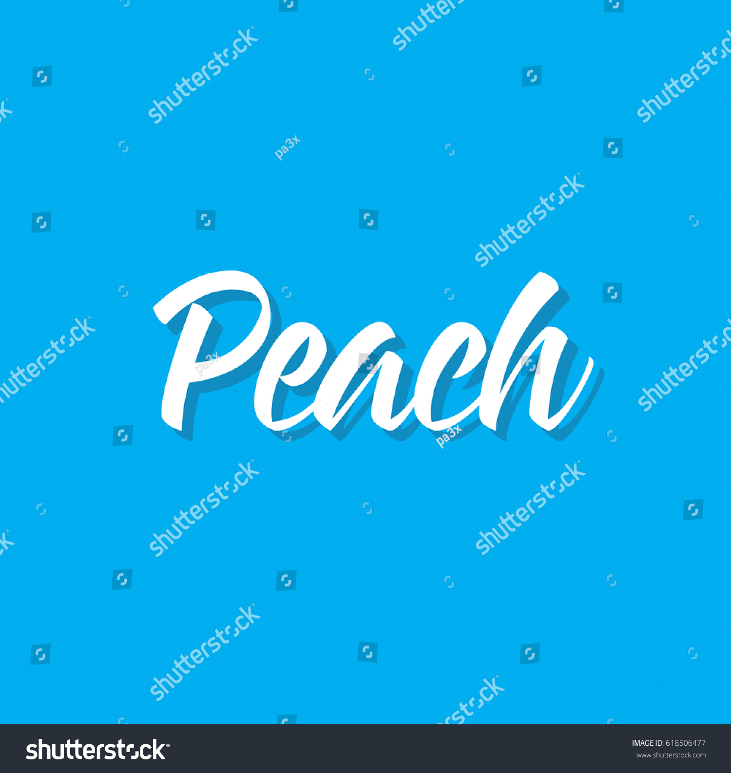 Peach Text Design Vector Calligraphy Typography Stock Vector (Royalty