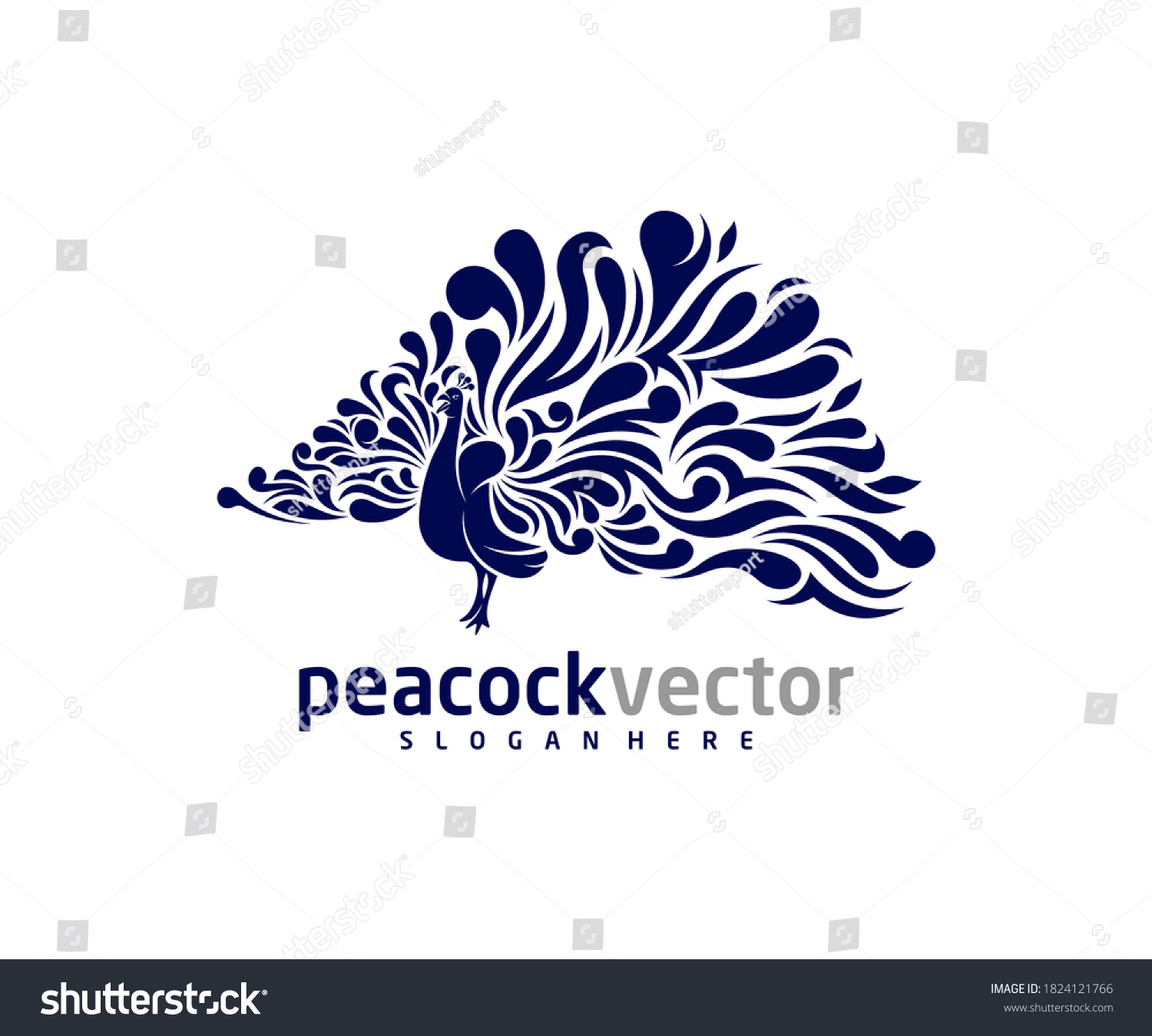 Peacock Logo Design Vector Template Peacock Stock Vector Royalty Free 1824121766 4978