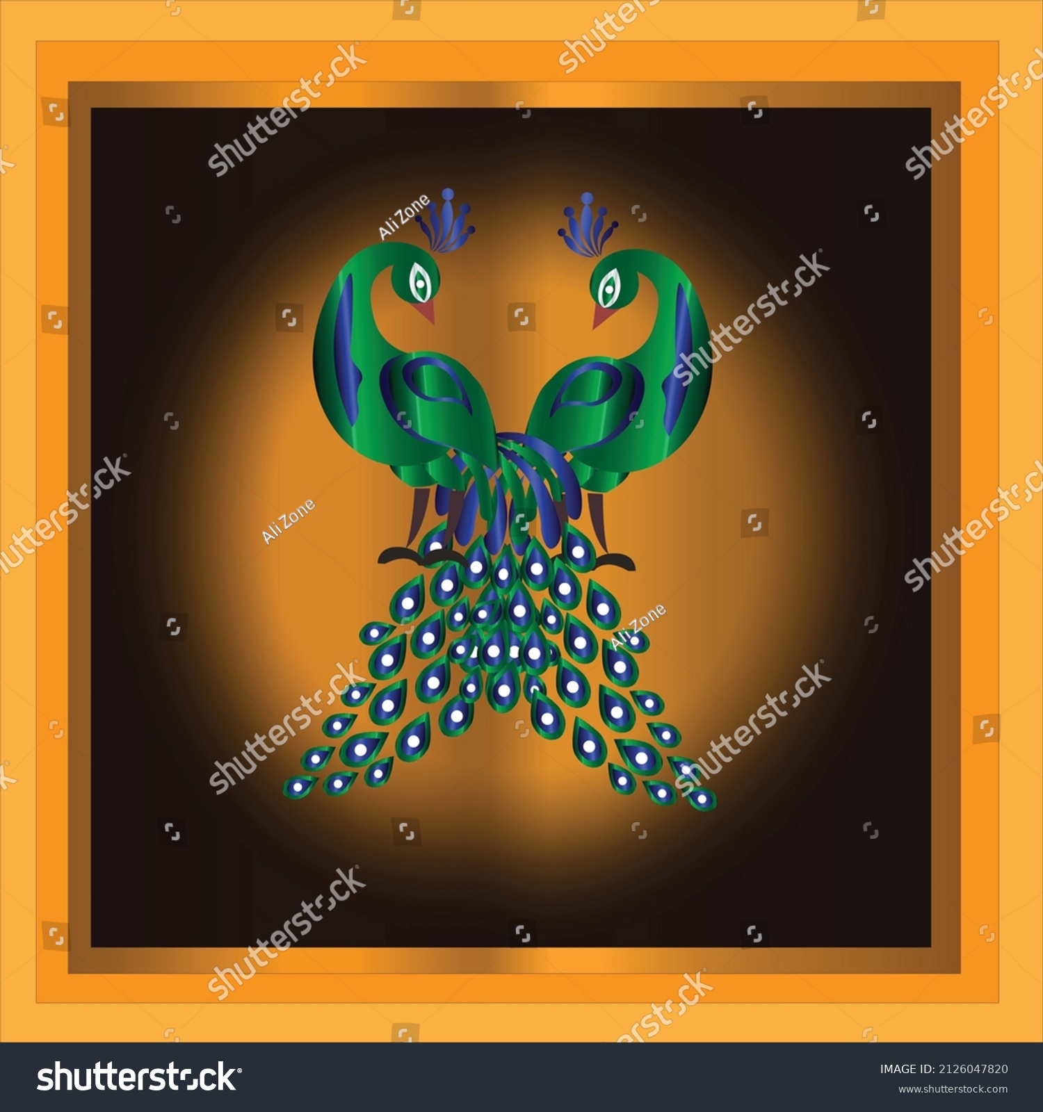 Peacocks Vector Art Illustration Stock Vector Royalty Free 2126047820 Shutterstock 7958