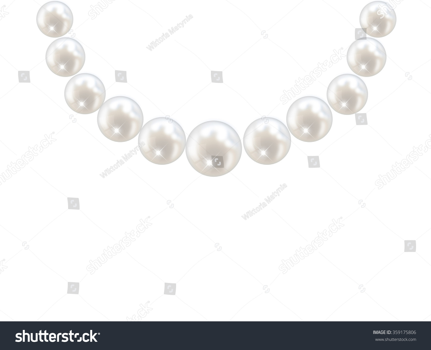 Pearl Necklace Isolated Illustration Vector Stock Vector (Royalty Free ...