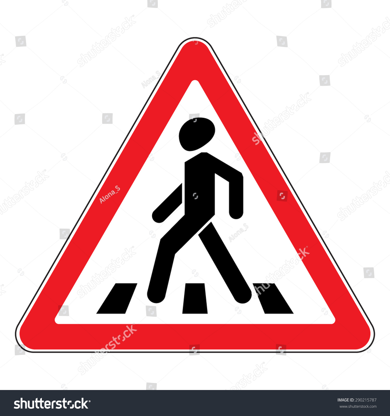 Pedestrian Crossing Sign. Traffic Sign Zebra Crossing. Illustration Of ...