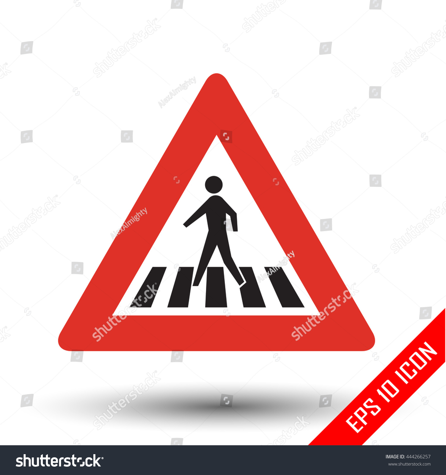 Pedestrian Crossing Traffic Sign Vector Illustration Stock Vector ...