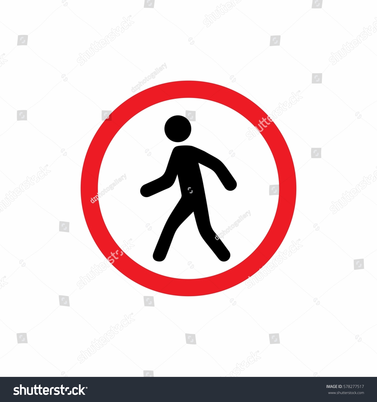 Pedestrians Prohibited Sign Vector Design Isolated Vector De Stock Libre De Regalías 1336