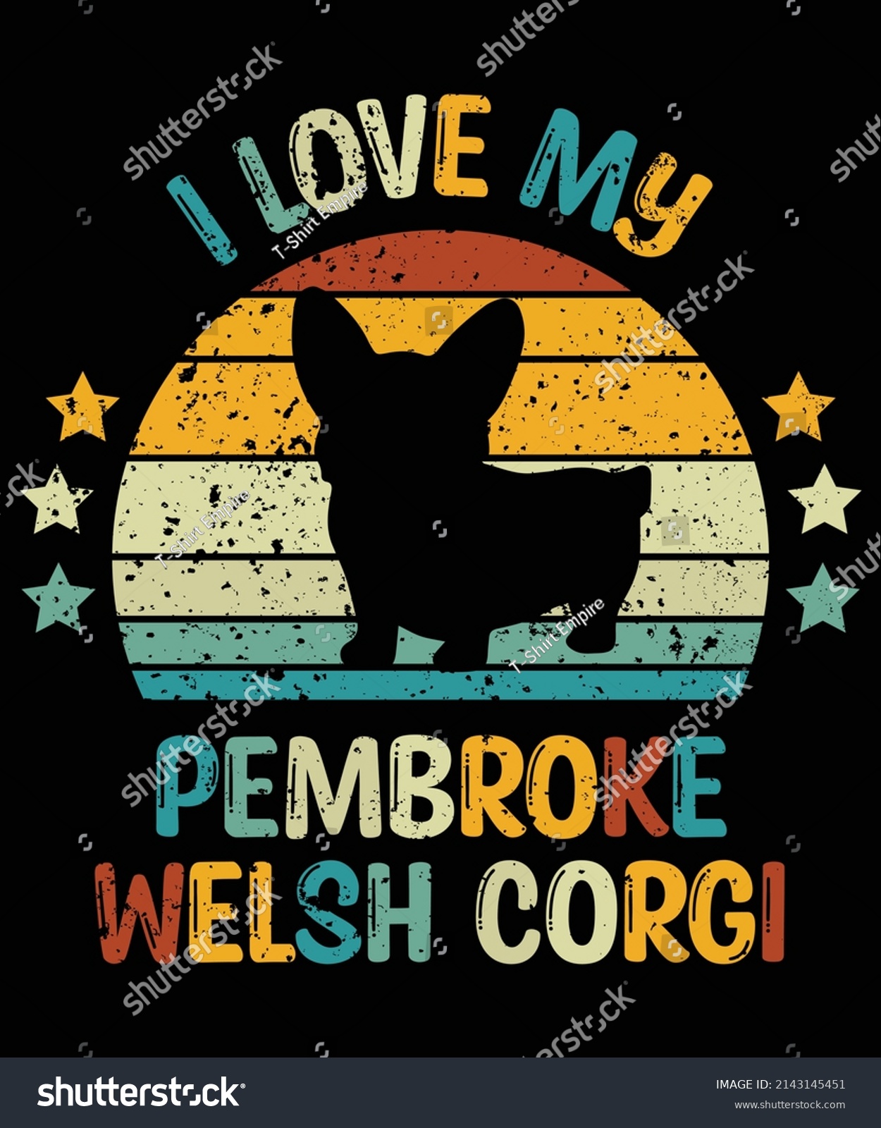 SVG of Pembroke Welsh Corgi silhouette vintage and retro t-shirt design svg