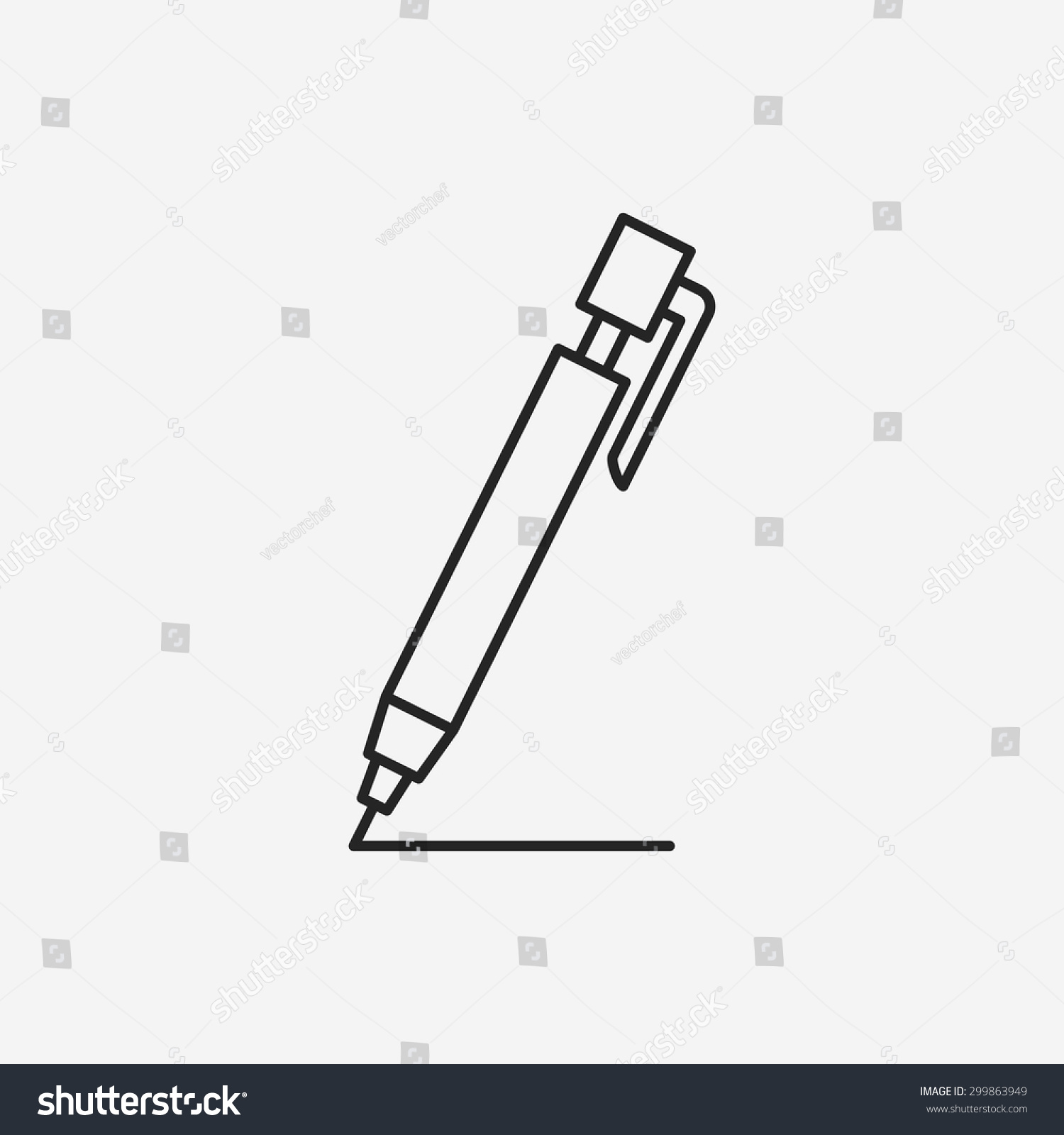 Pen Pencil Line Icon Stock Vector 299863949 - Shutterstock