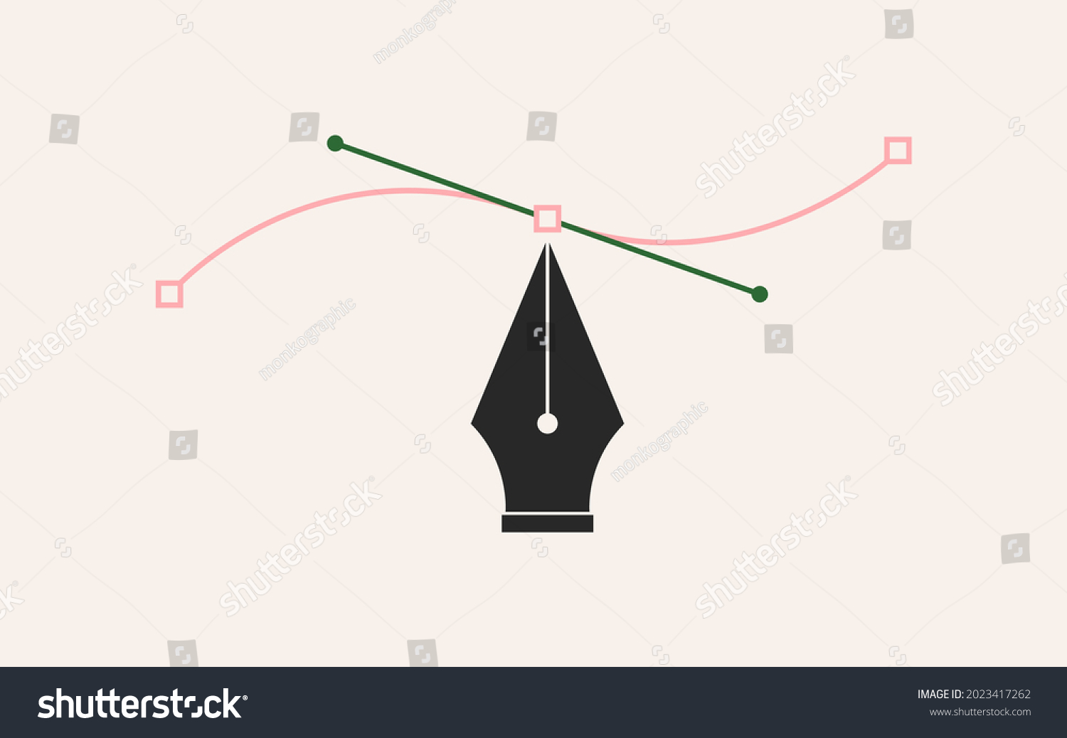 SVG of Pen tool cursor. Design icon. The curve control points. Vector computer graphics.  svg
