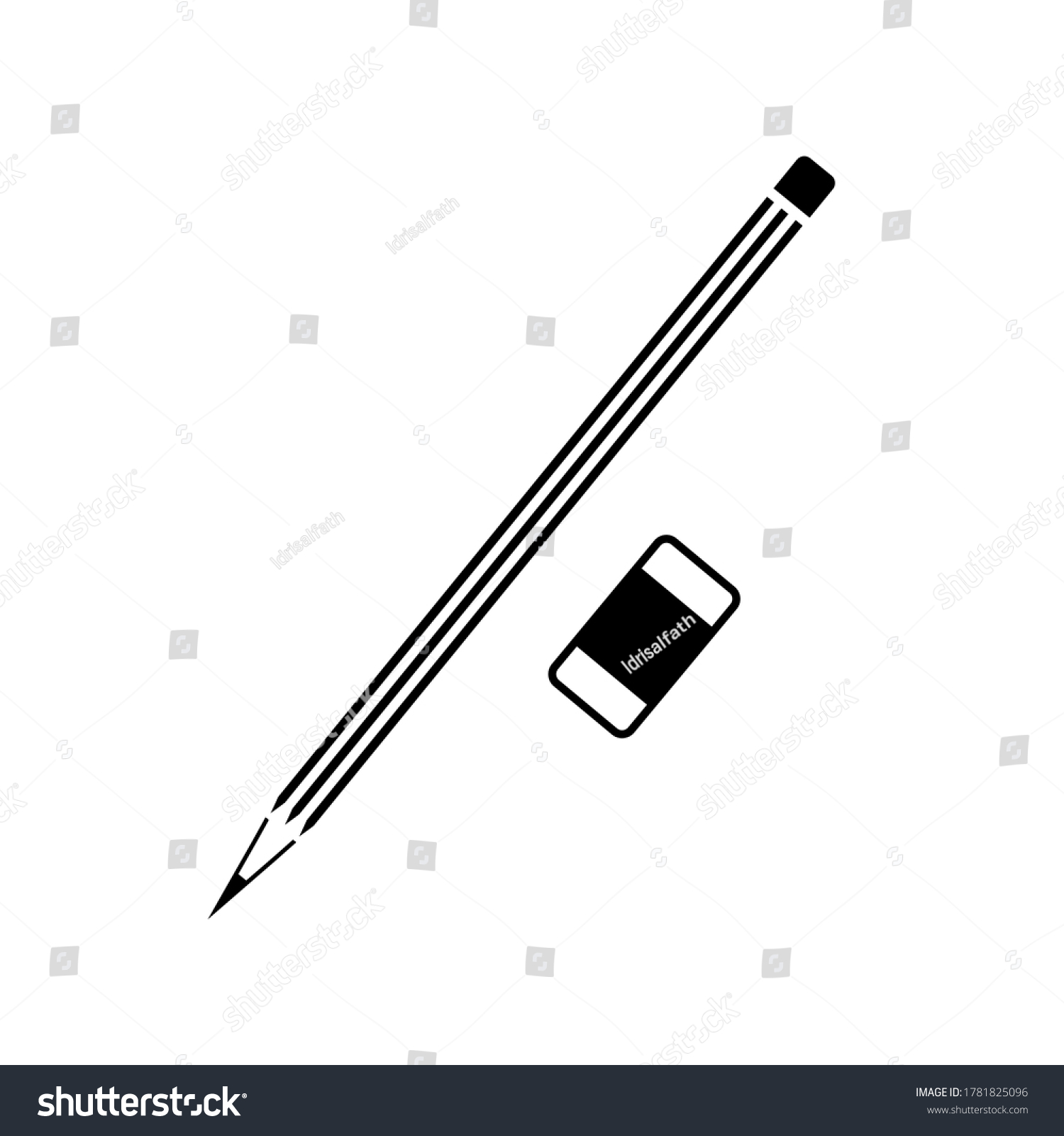 Pencil Eraser Icon Vector Stock Vector (Royalty Free) 1781825096