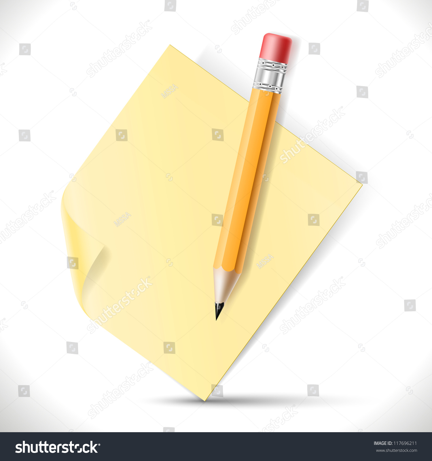 Pencil And Paper Icon Isolated On White. Vector Illustration ...