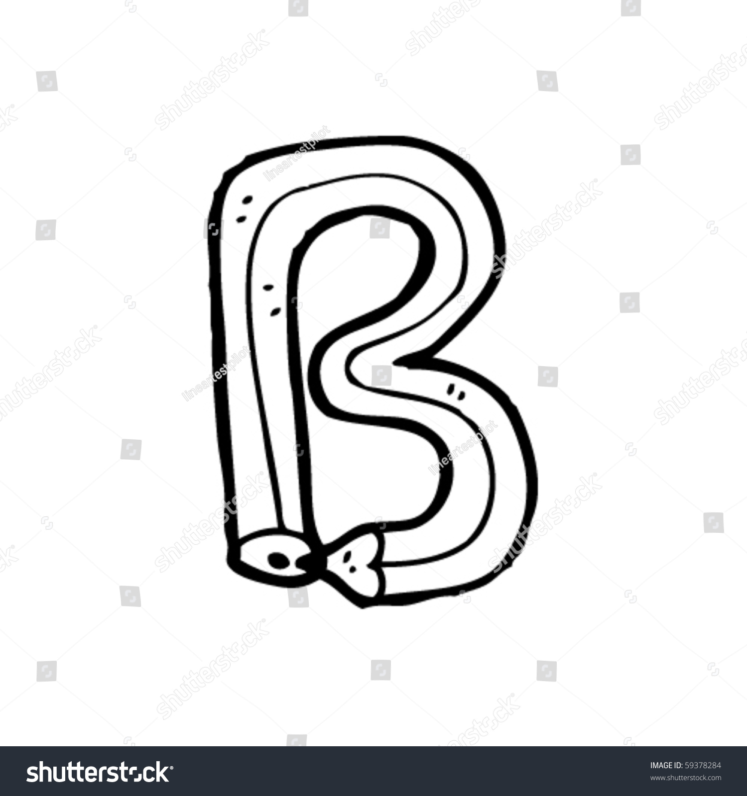 Pencil Cartoon Letter B Stock Vector (Royalty Free) 59378284