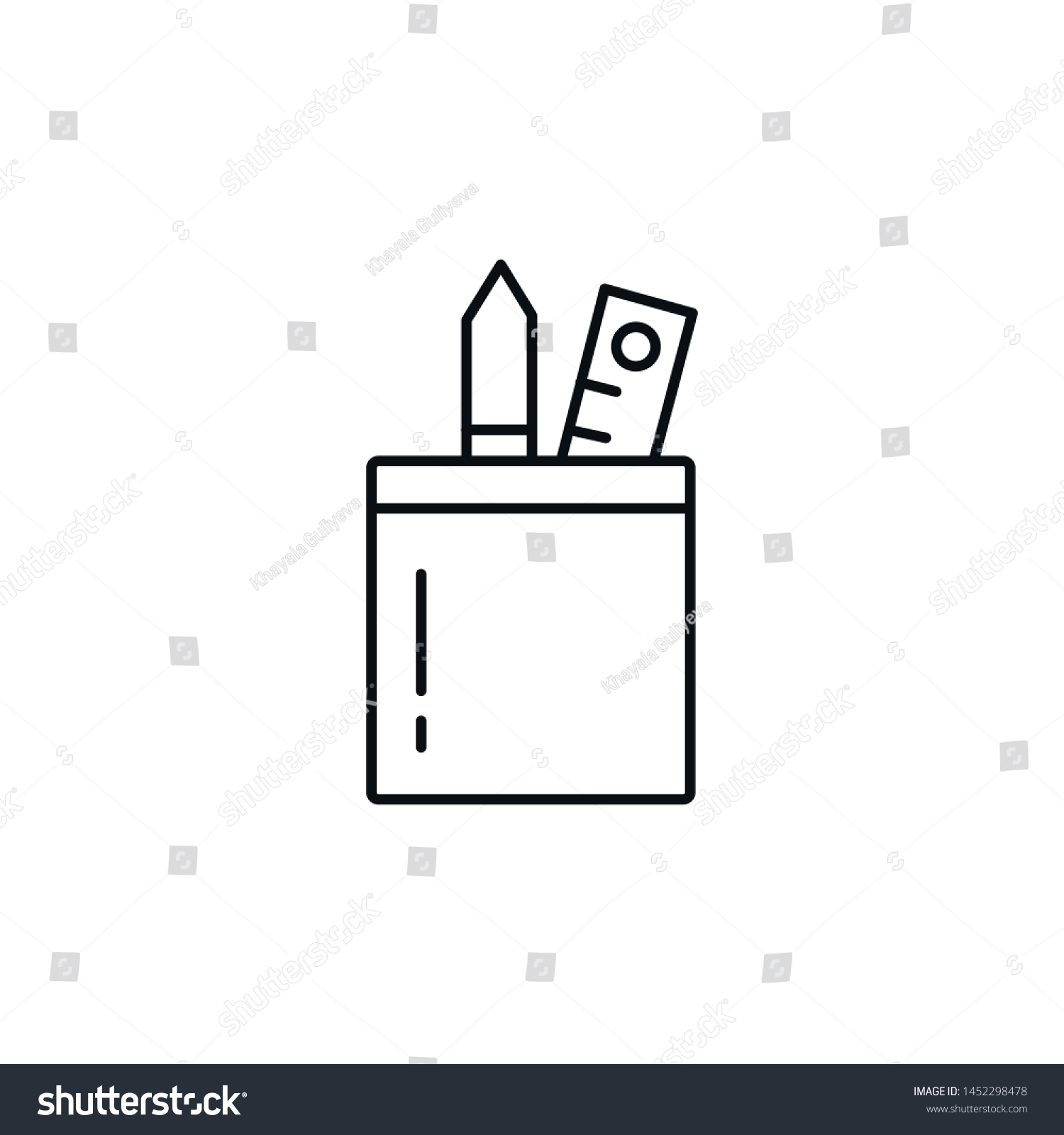 Pencil Case Drawing Pen Case Stock Vector Royalty Free 1452298478