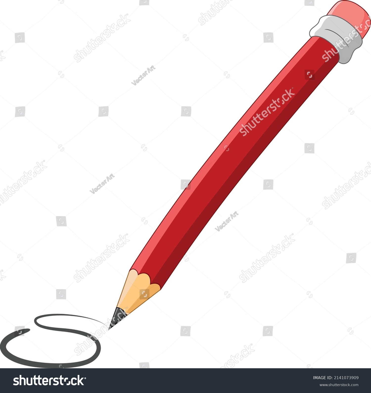 Pencil Vector Art Illustration Stock Vector (Royalty Free) 2141073909 ...