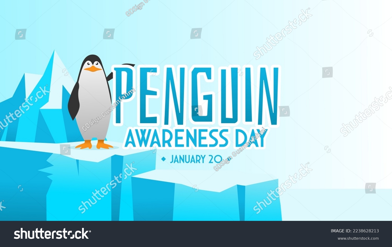 SVG of Penguin awareness day background vector flat style. Suitable for poster, cover, web, social media banner. svg