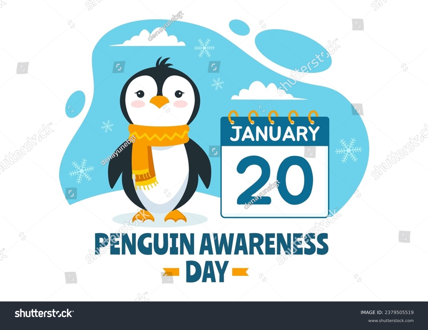 SVG of Penguin Awareness Day Vector Illustration on 20 January with Penguins and Iceberg to Conserve Animals in Flat Cartoon Background Design svg