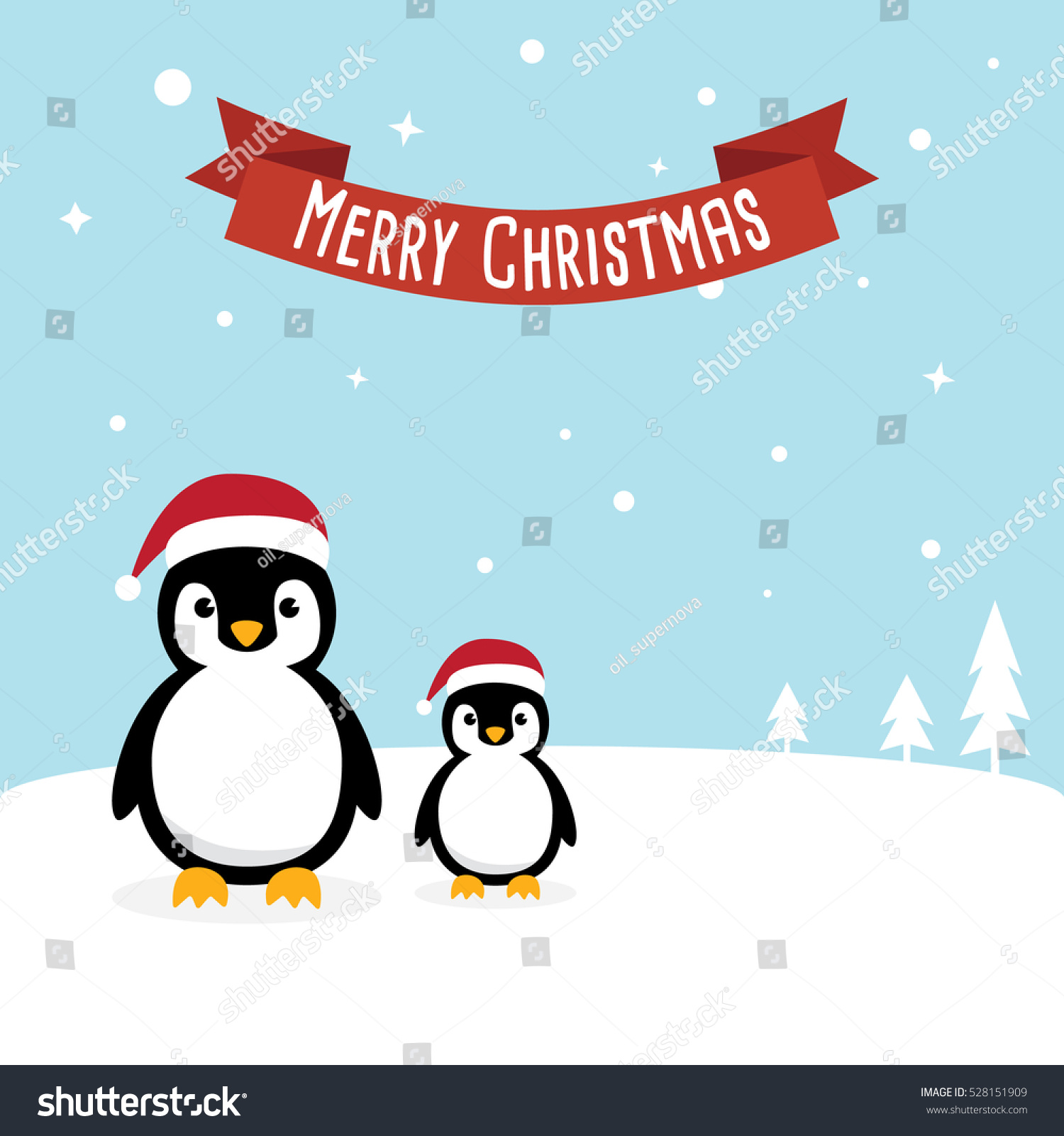 Penguin Cartoon Character Cute Penguins Wearing Stock Vector 528151909 ...