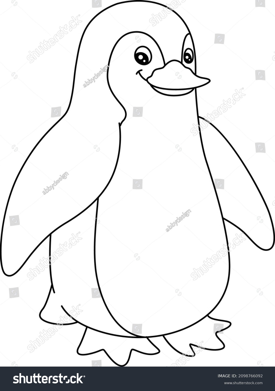 Penguin Coloring Page Isolated Kids Stock Vector (Royalty Free ...