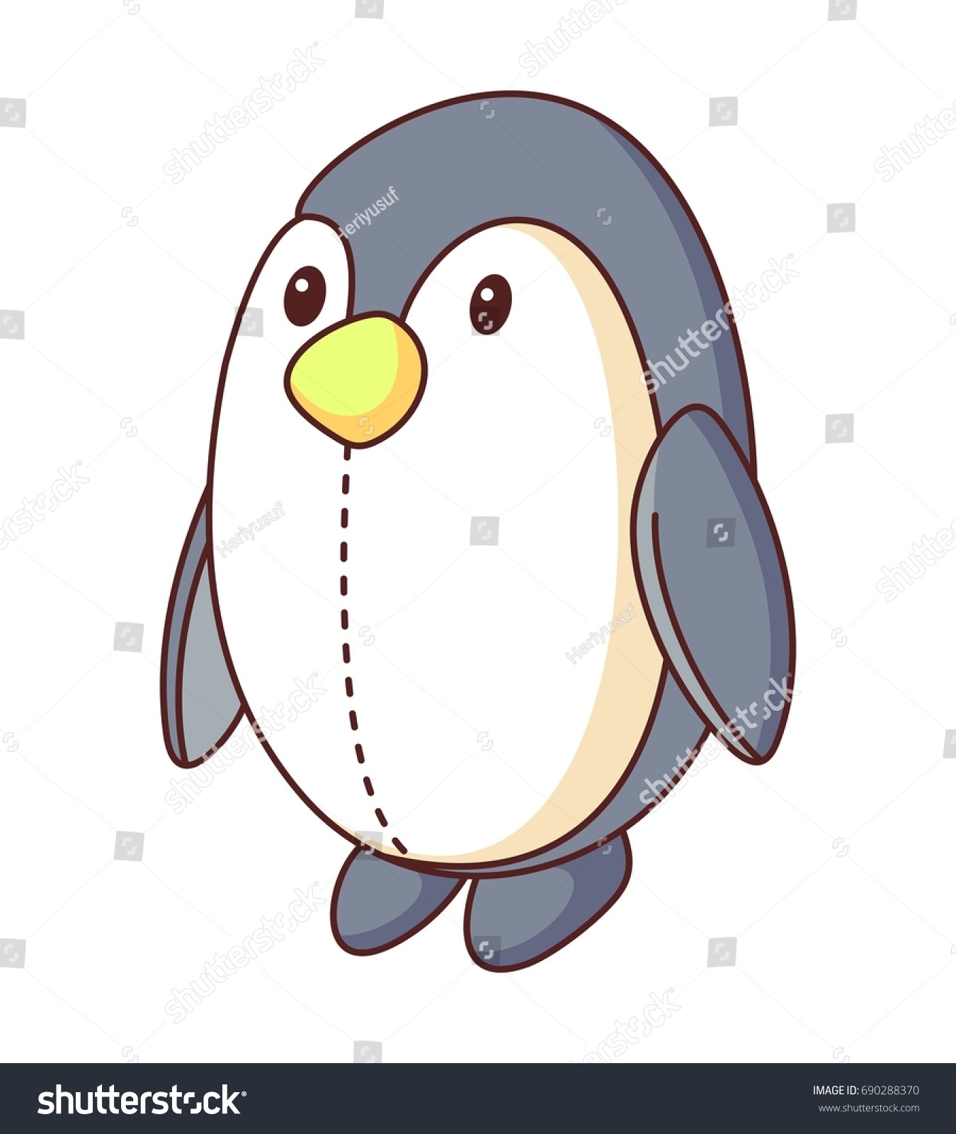 Penguin Doll Cartoon Vector Illustration Stock Vector (Royalty Free ...