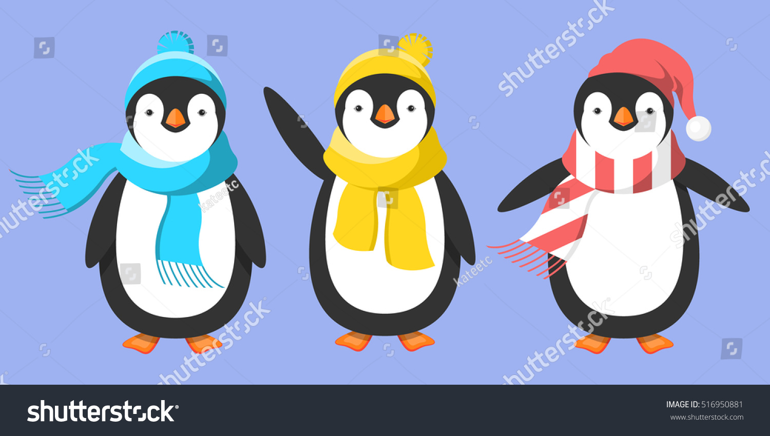 Penguin Hat Scarf Stock Vector (Royalty Free) 516950881 - Shutterstock