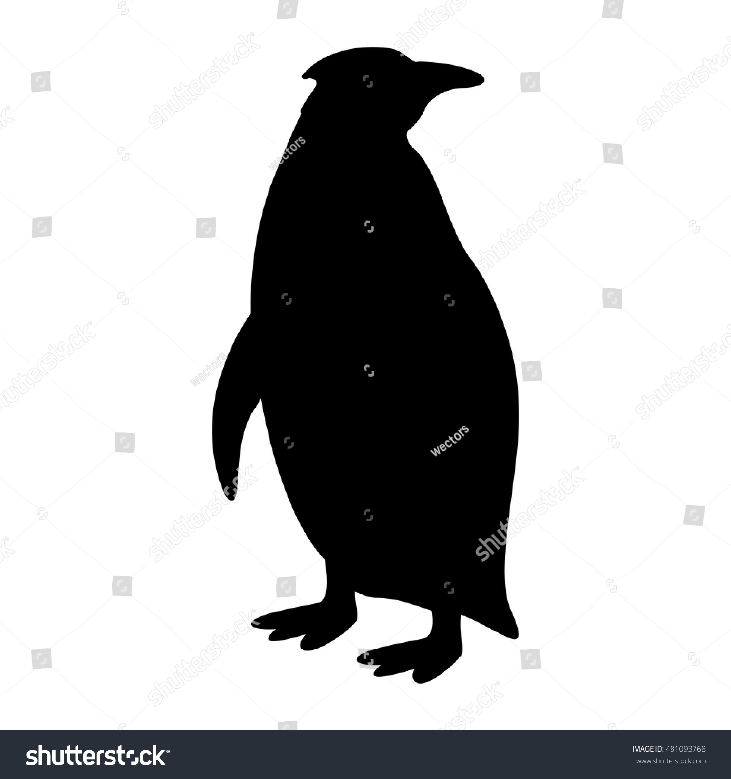 Penguin Vector Illustration Isolated Silhouette Black Stock Vector