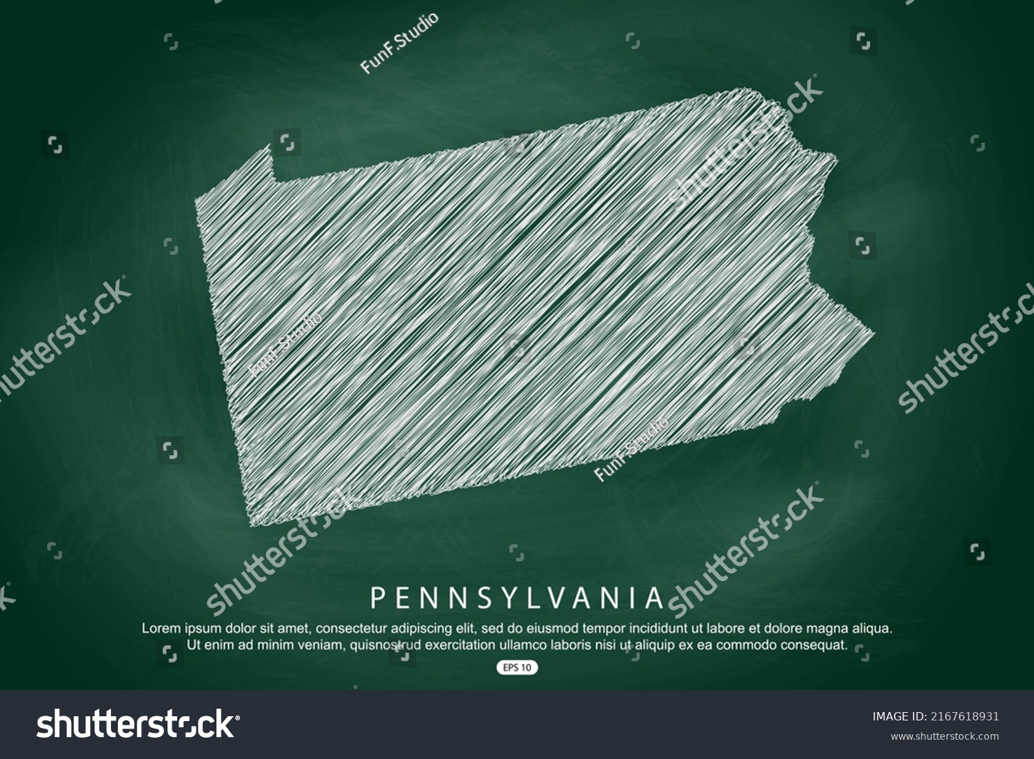 Pennsylvania Map Usa United States America Stock Vector Royalty Free Shutterstock