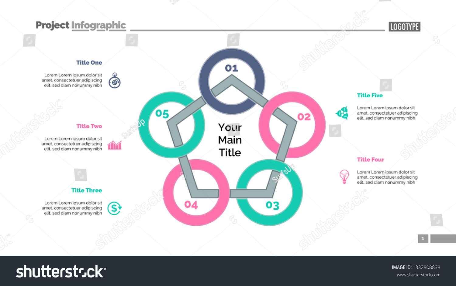 Pentagon Diagram Process Chart Cycle Graph 스톡 벡터로열티 프리 1332808838 Shutterstock 6961