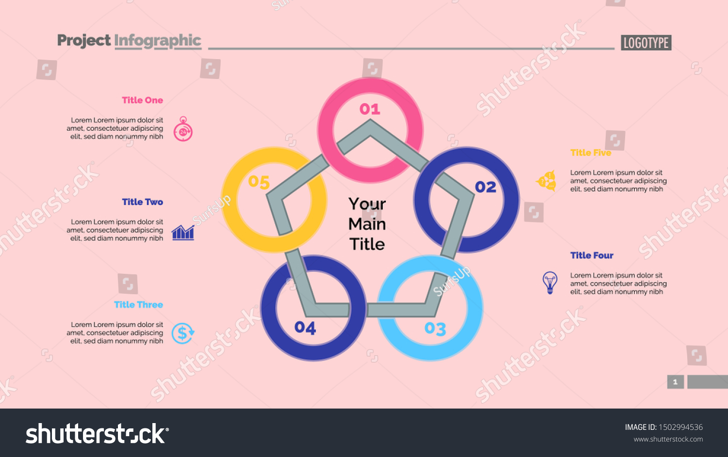 Pentagon Diagram Process Cycle Chart Graph Stock Vector Royalty Free 1502994536 Shutterstock 3439