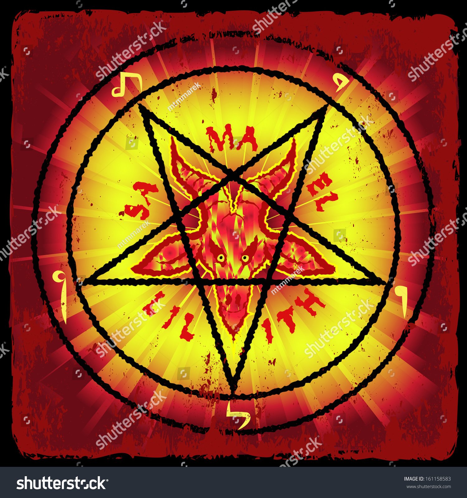 Pentagram - Symbol Of Satan Stock Vector 161158583 : Shutterstock