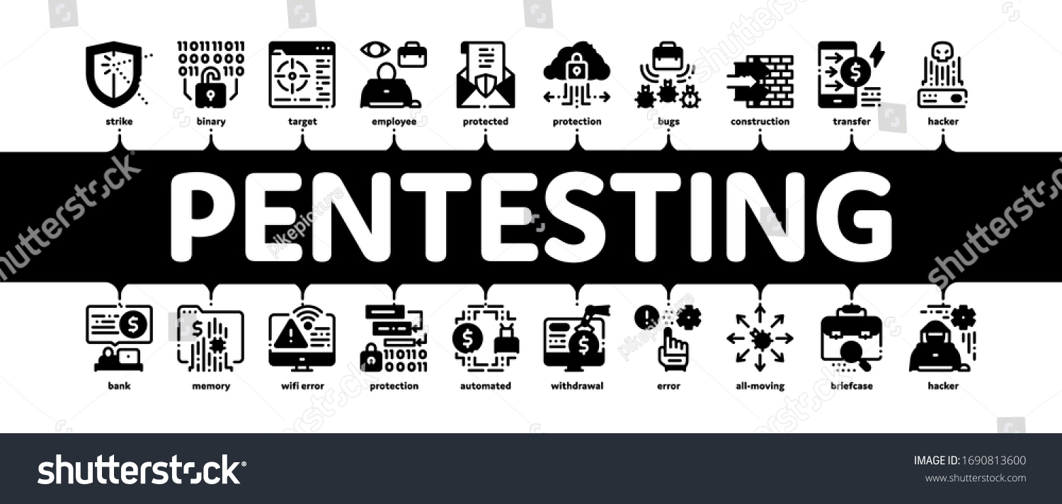 Pentesting Software Minimal Infographic Web Banner Stock Vector