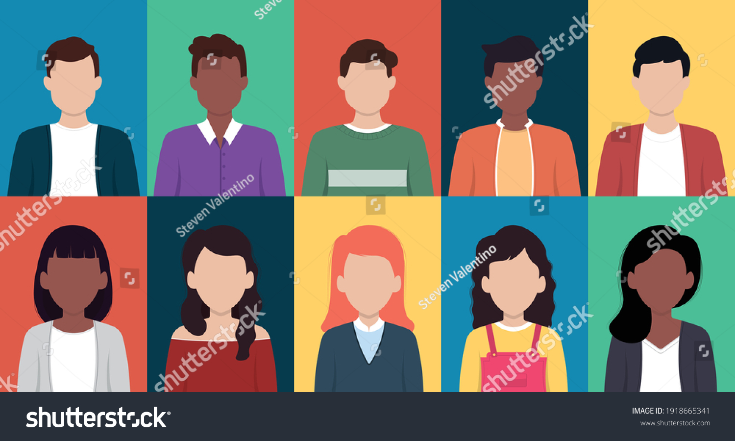 People Avatar Set Different Men Women Stock Vector Royalty Free 1918665341 