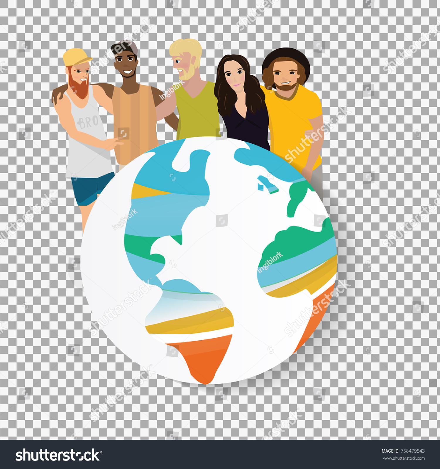 People Characters Scene On Transparent Background Stock Vector Royalty Free