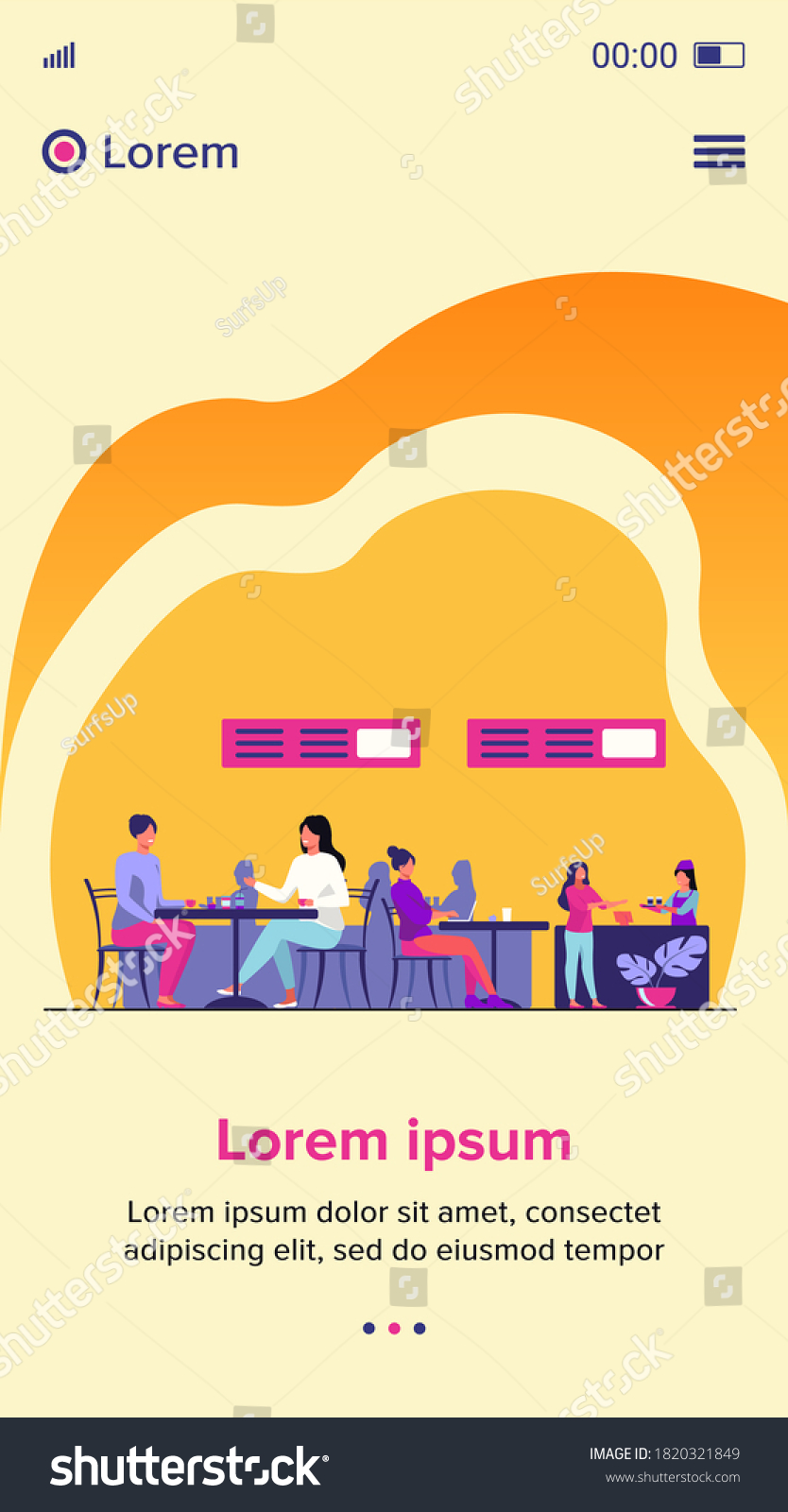 People Eating Food Court Cafeterias Cartoon Stock Vector (Royalty Free ...