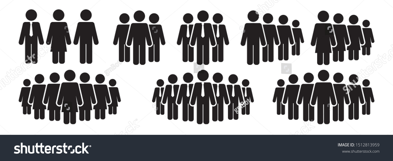 People Gathering Icon Set Trendy Flat Stock Vector (Royalty Free ...