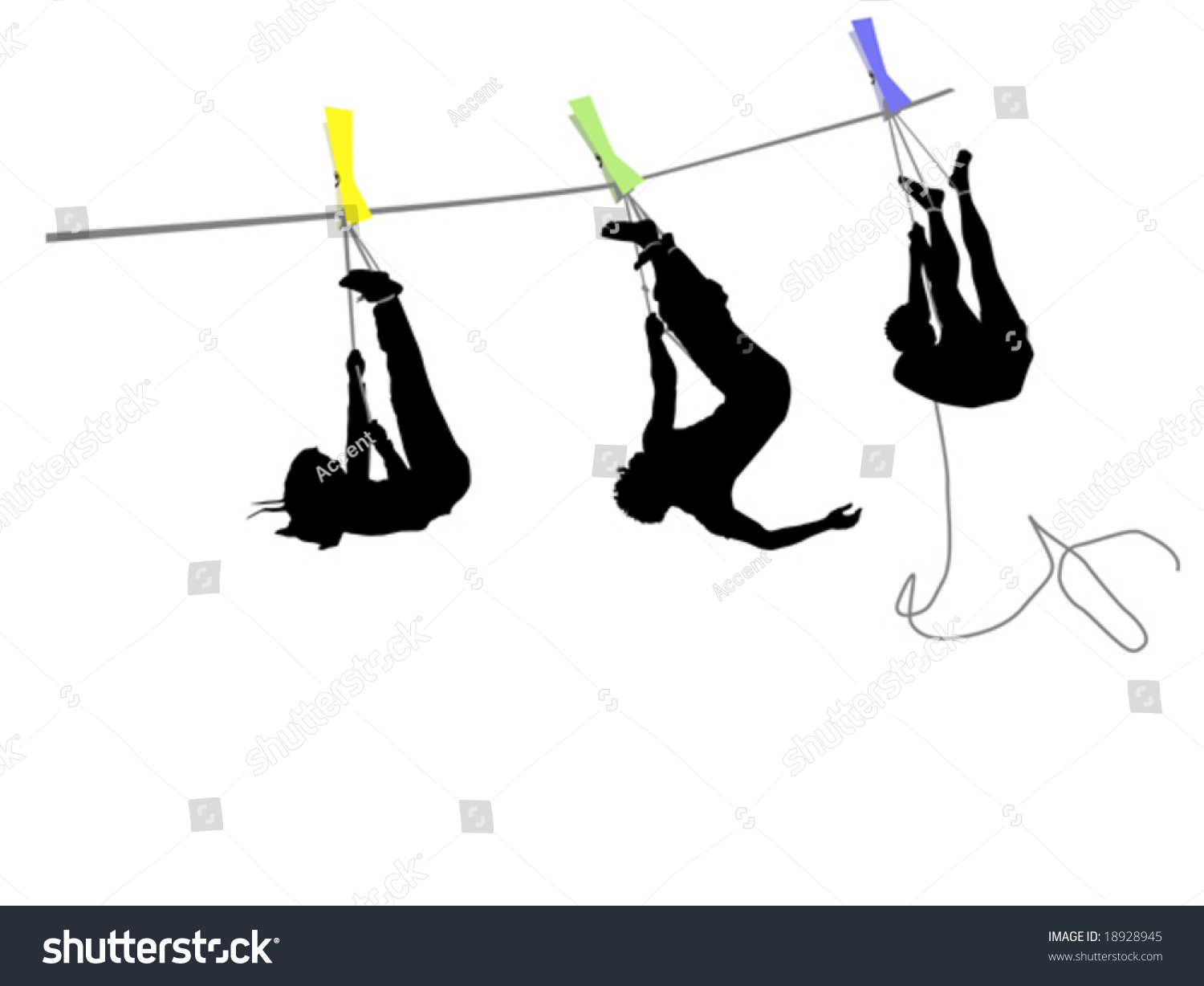 People Hanging On Rope Stock Vector 18928945 - Shutterstock